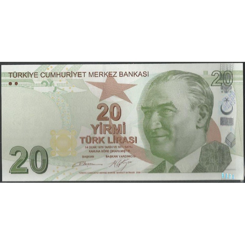 Turkya, 20 Liras ND2009 P224c