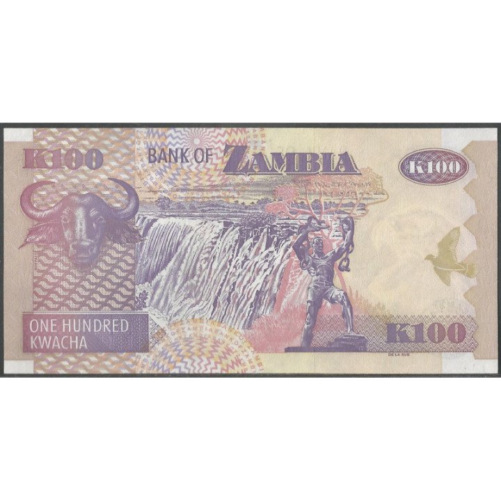 Zambia 100 Kwacha 2008 P38g reverso