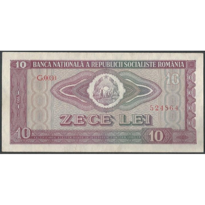Rumania 10 Lei 1966 P94a