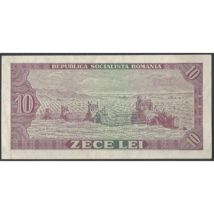 Rumania 10 Lei 1966 P94a reverso