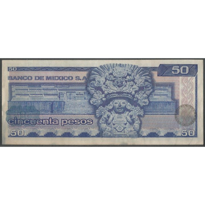 Mexico 50 Pesos 5 Jul 1978 Serie FU P67a reverso