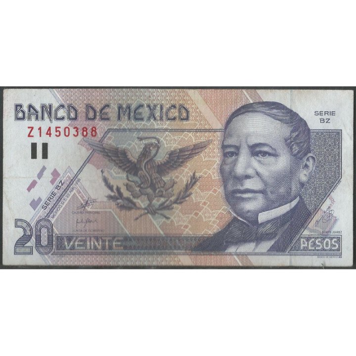 Mexico 20 Pesos 23 Abr 1999 Serie BZ P106d