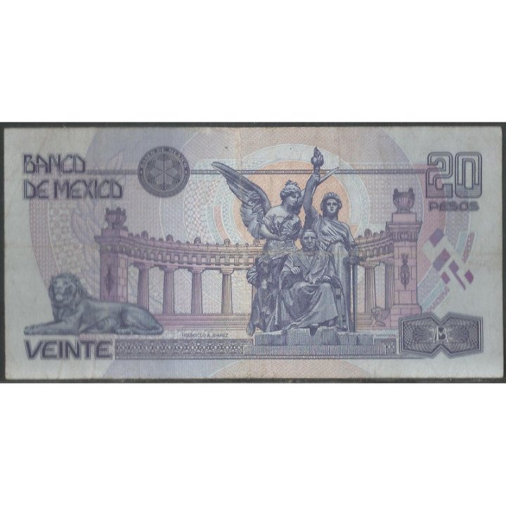 Mexico 20 Pesos 23 Abr 1999 Serie BZ P106d reverso