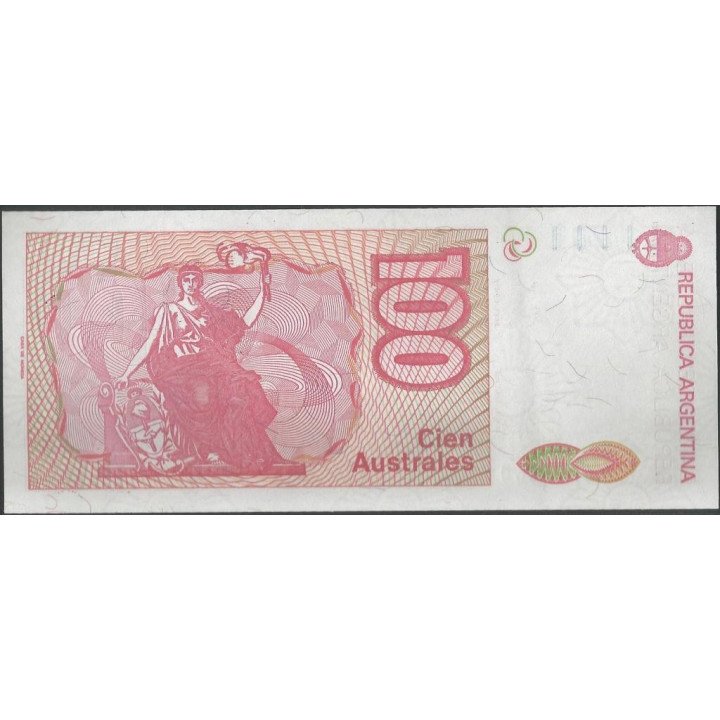 Argentina 100 Australes ND1985-90 Serie D P327c reverso