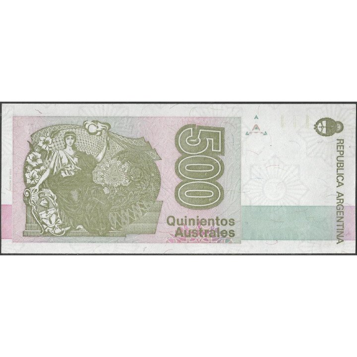 Argentina 500 Australes ND1988-90 Serie A P328b reverso
