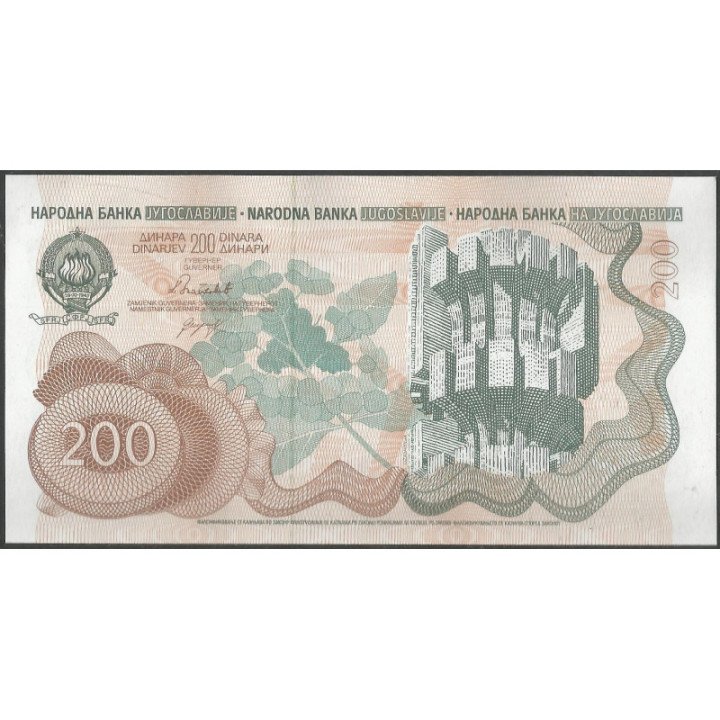 Yugoeslavia 200 Dinara 1 Ene 1990 P102a