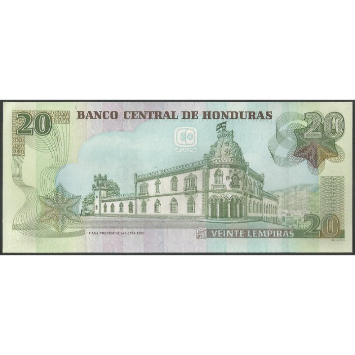Honduras 20 Lempiras 15 Jul 2006 P93a reverso