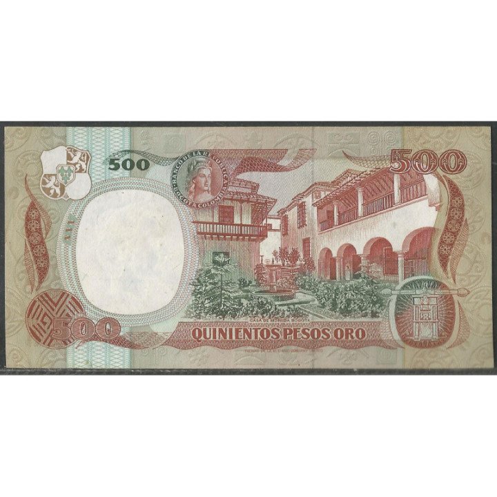 Billete de 500 Pesos 12 Oct 1985 BGW396 reverso