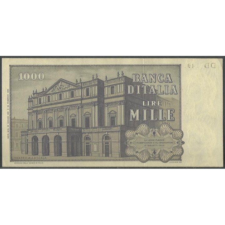 Italia 1.000 Liras 30 May 1981 P101g reverso