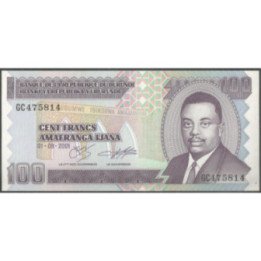 Burundi 100 Francs 1 Ago 2001 P37c