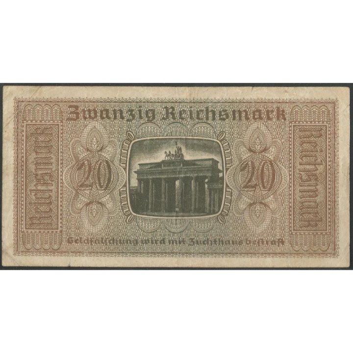 Alemania 3° Reich 20 Reichsmark ND1940-5 PR139 reverso