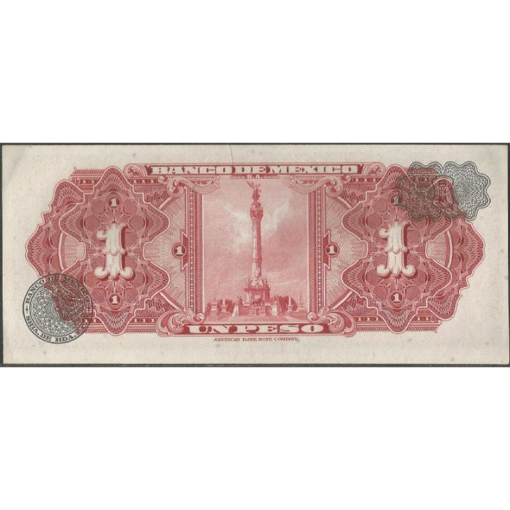 Mexico 1 Peso 10 May 1967 Serie BDD P59j reverso