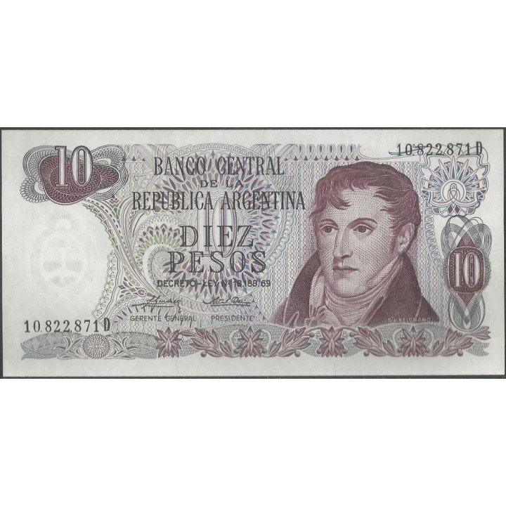 Argentina 10 Pesos ND1973-6 Serie D P295