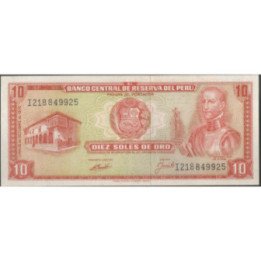 Peru 10 Soles 16 Oct 1970 P100b