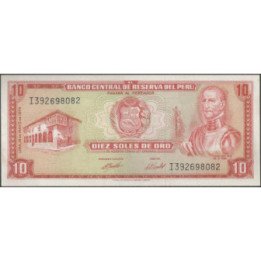 Peru 10 Soles 16 May 1974 P100c