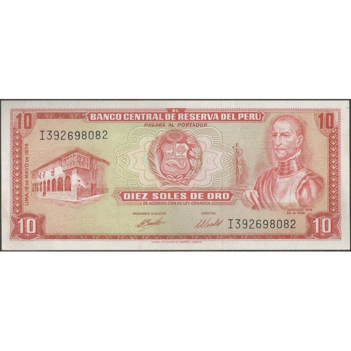 Peru 10 Soles 16 May 1974 P100c