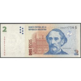 Argentina 2 Pesos ND2002 Serie G P352