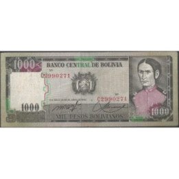 Bolivia 1.000 Pesos Bolivianos D 25 Jun 1982 Serie C P167a