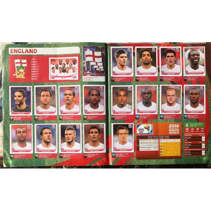 Futbol - Mundial South Africa 2010 Panini reverso