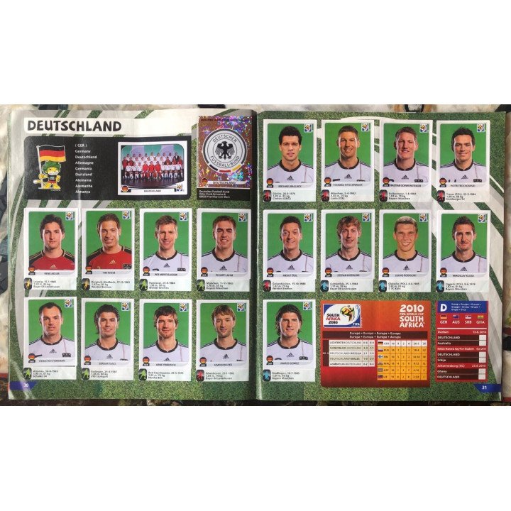 Futbol - Mundial South Africa 2010 Panini reverso
