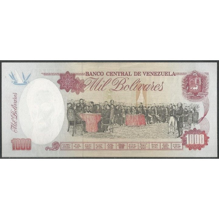 Venezuela 1.000 Bolivares 5 Jun 1995 F 9 Dig P76b reverso