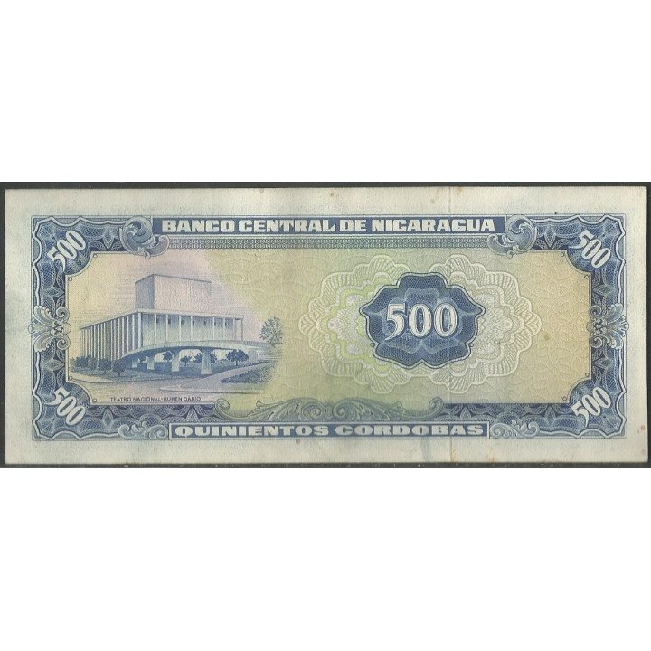 Nicaragua 500 Cordobas D1979 P133 reverso