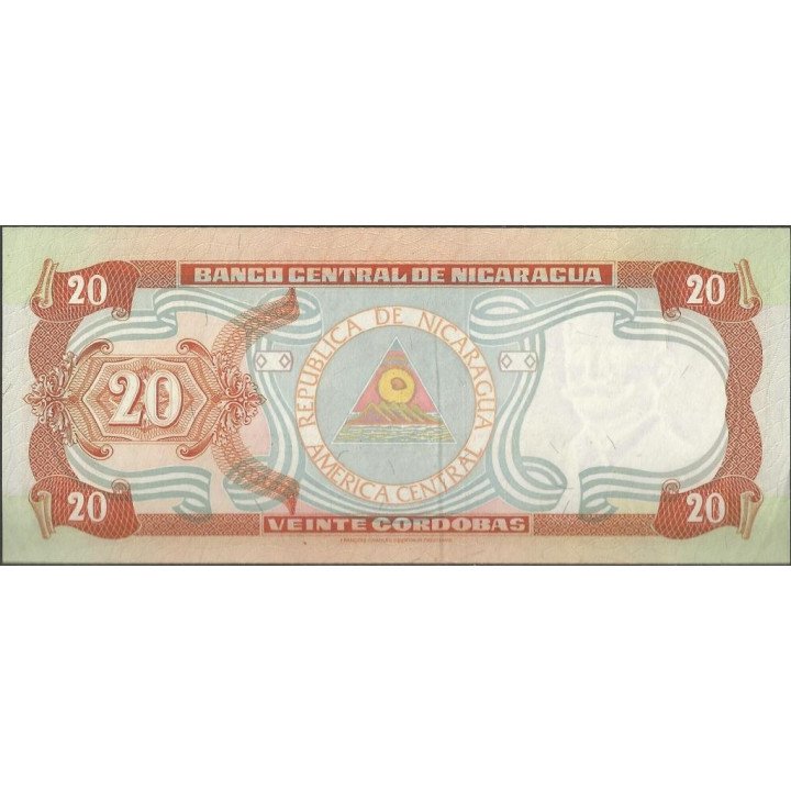 Nicaragua 20 Cordobas 1999 P189 reverso