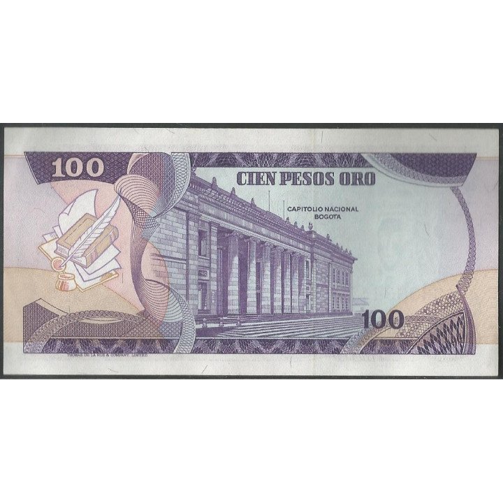 Billete de 100 Pesos 1 Ene 1977 9 dig. BGW309 reverso