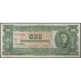Bolivia 500 Bolivianos L 20 Dic 1945 Serie A P148