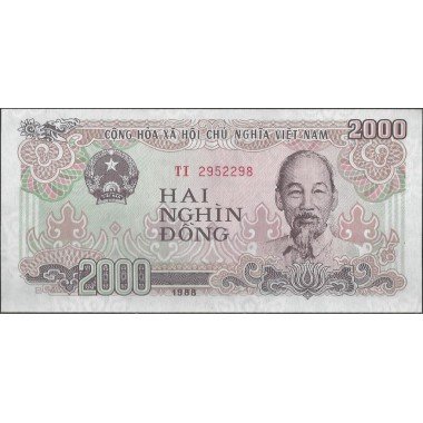 Vietnam, 2.000 Dong  1988...