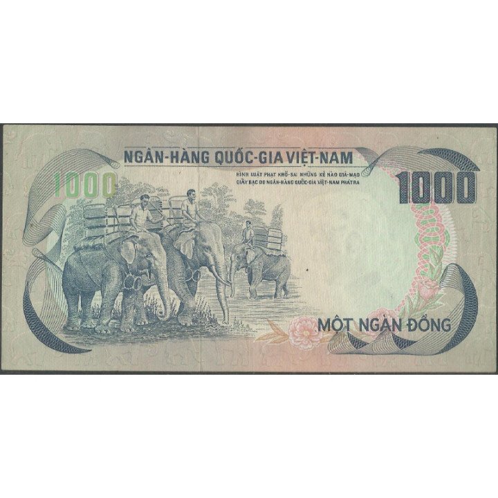 Vietnam Sur 1.000 Dong ND1972 P34a reverso
