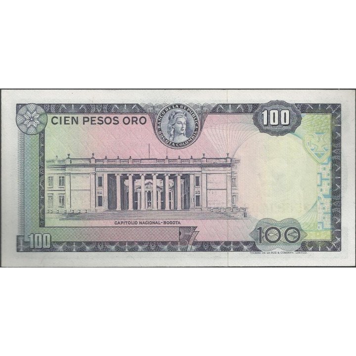 Billete de 100 Pesos 20 Jul 1974 BGW305 reverso