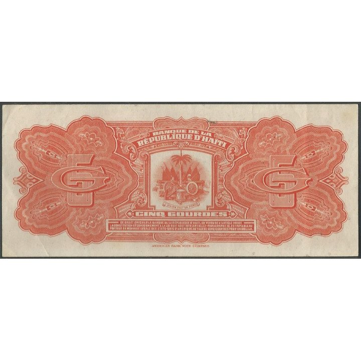 Haiti 5 Gourdes L1979 P232 reverso