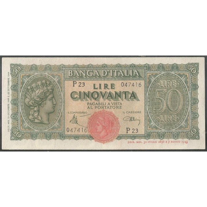 Italia 50 Liras 10 Dic 1944 P74