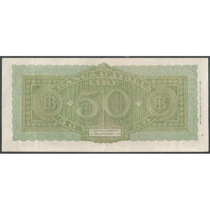 Italia 50 Liras 10 Dic 1944 P74 reverso