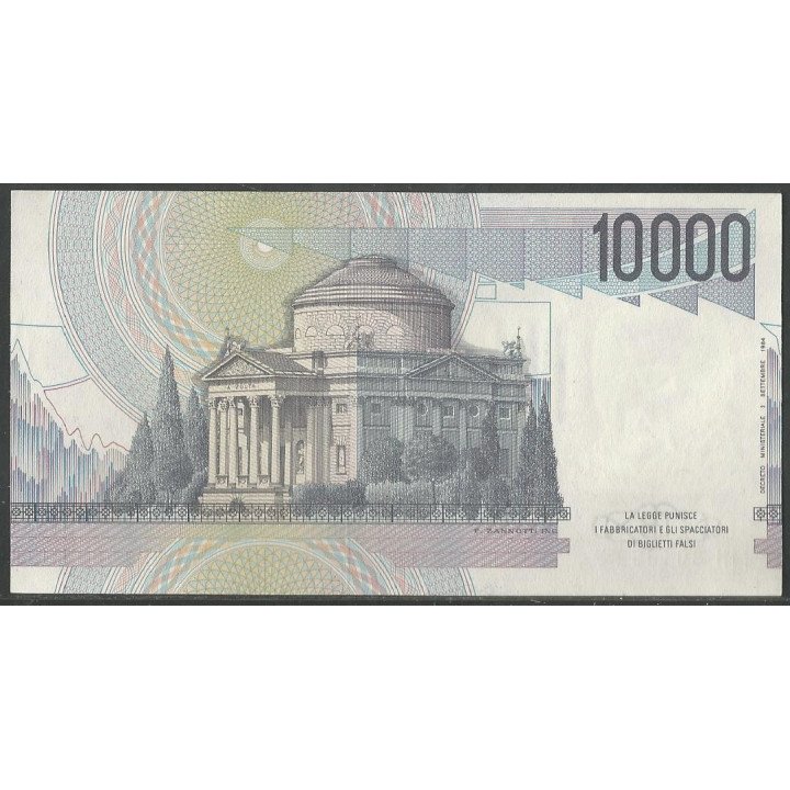 Italia 10.000 Liras 3 Sep 1984 P112c reverso