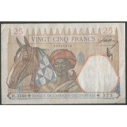 Africa Occidental Francesa, 25 Francs 22 Abril 1942 P27