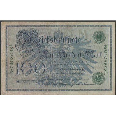 Alemania, 100 Mark 7 Feb 1908 P34