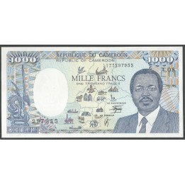 Camerun, 1.000 Francs 1 Ene 1990 P26b