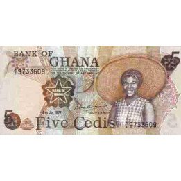 Ghana 5 Cedis 4 Jul 1977 P15b