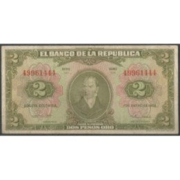 Billete de 2 Pesos 1 Ene 1955 8 Dig BGW092