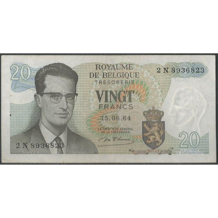 Belgica 20 Francs 15 Jun 1964 Firma 18 P138