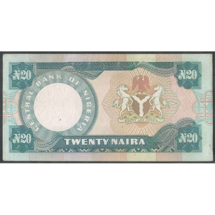 Nigeria, 20 Naira ND1984-2000 Firma 7 P26b