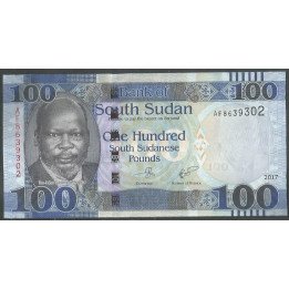 Sudan del Sur, 100 Pounds 2017 P15c