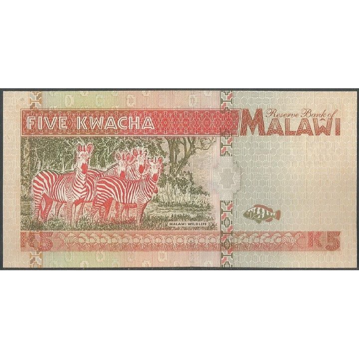 Malawi 5 Kwacha 1 Jun 1995 P30 reverso