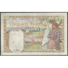 Tunez, 50 Francs 22 Sep 1941 P12a2