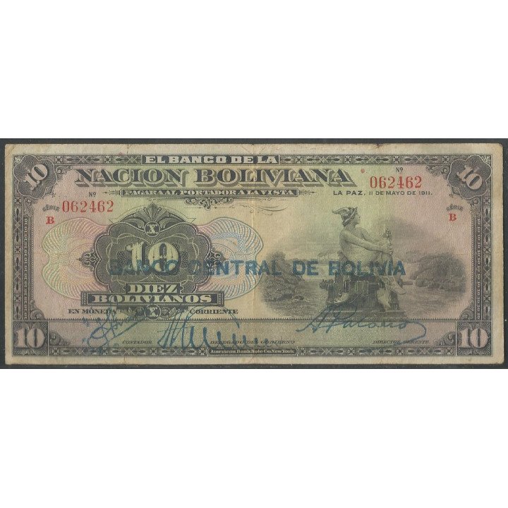 Bolivia 10 Bolivianos ND1929 Serie B P114a