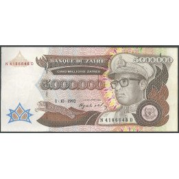 Zaire, 5.000.000 Zaires 1 Oct 1992 P46a