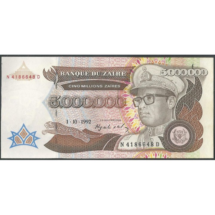 Zaire, 5.000.000 Zaires 1 Oct 1992 P46a