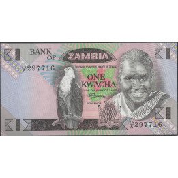 Zambia, 1 Kwacha ND1980-88 P23b